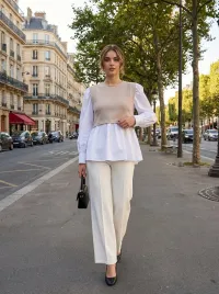 MulherTops de distribuidor de roupas Charming girl em França